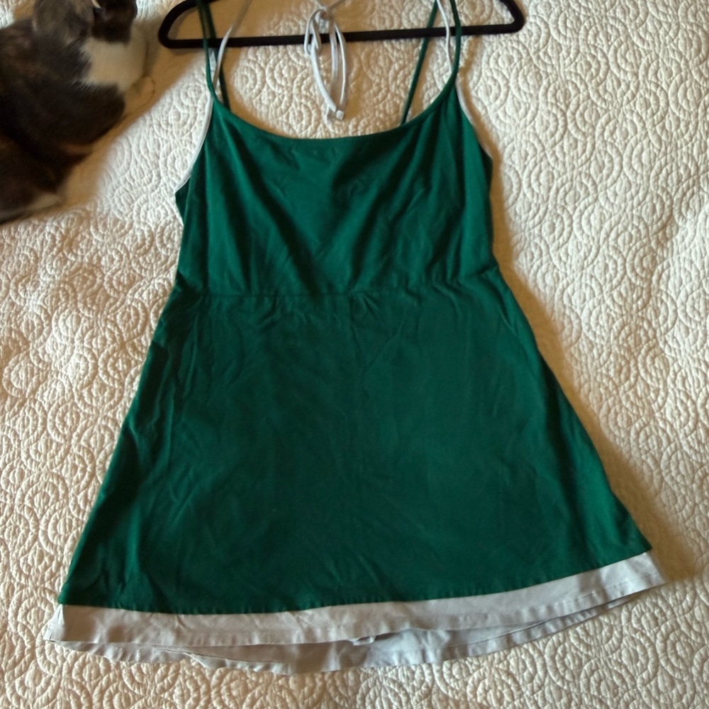 Urban Outfitters Green and Gray Dress with Shorts